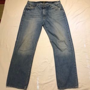 Luck brand distressed 181 jeans 36x34, awesome condition. Light/mid blue